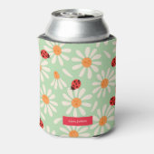 Ladybugs and Daisies Custom Name Blikjeskoeler (Blikje Achterkant)