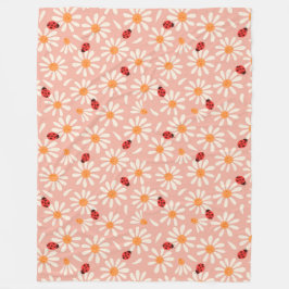 Ladybugs and Daisies Fleece Blanket