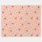 Ladybugs and Daisies Fleece Blanket (Voorkant (Horizontaal))