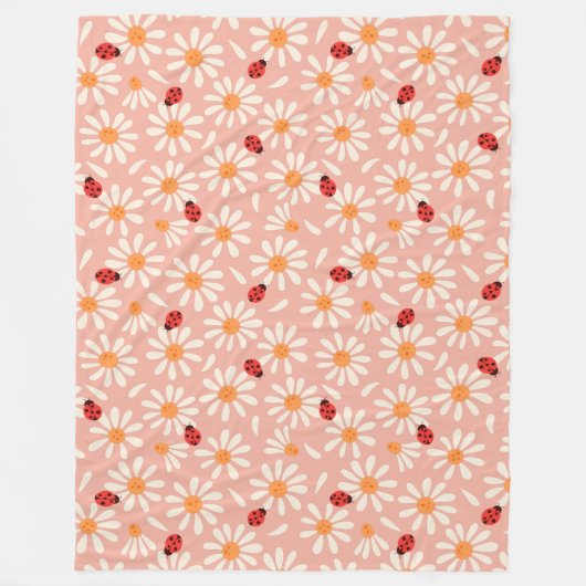 Ladybugs and Daisies Fleece Blanket Deken (Voorkant)