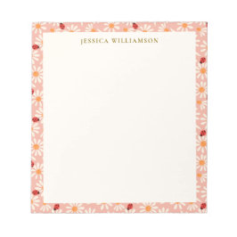 Ladybugs and Daisies Personalized Name Notitieblok