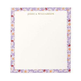 Ladybugs and Daisies Personalized Name Notitieblok