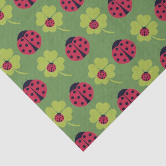 Ladybugs and Lucky Clover Tissuepapier (Detail)
