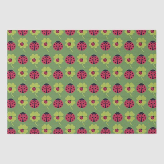 Ladybugs and Lucky Clover Tissuepapier (Voorkant)