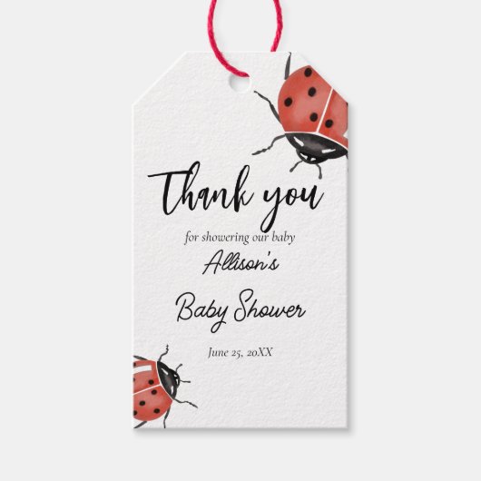 Ladybugs Baby shower Cadeaulabel (Voorkant)