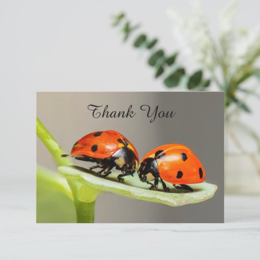 Ladybugs Beetles Flat Hartelijk dank Bedankkaart (Staand voorkant)