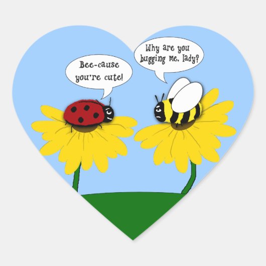 Ladybug's Crush op een Bumble Bee Stickers (Voorkant)