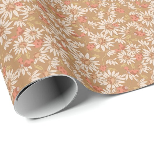 Ladybugs + Daisies Cadeaupapier (Rol Hoek)