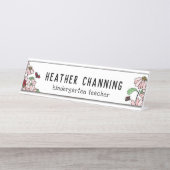 Ladybugs & Daisies Teacher Desk Bureau Naambordje (Voorkant)