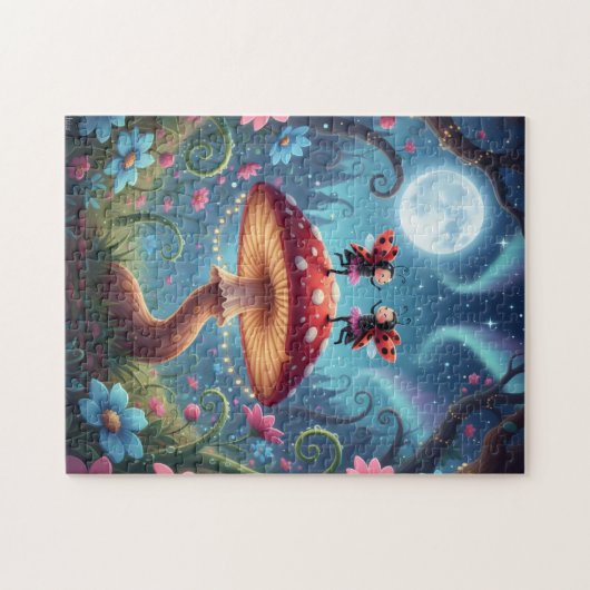 Ladybugs dancing on a Mushroom - Whimsical Legpuzzel (Horizontaal)