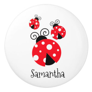 Ladybugs Design Ceramic Knob Keramische Knop