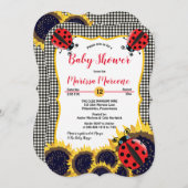 Ladybugs en Baby shower van zonnebloemen Kaart (Voorkant / Achterkant)