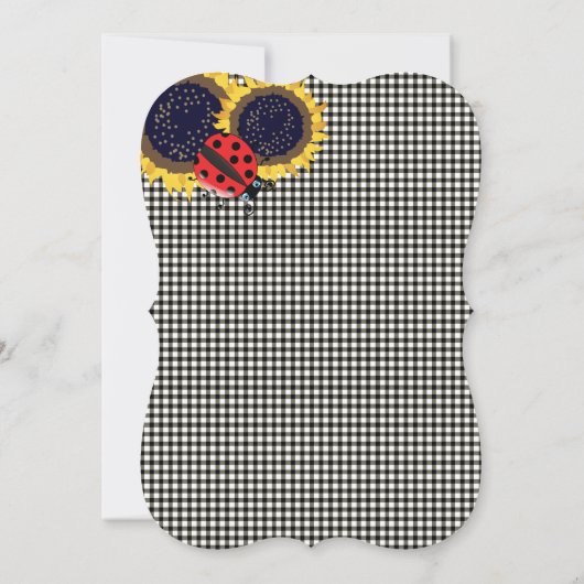 Ladybugs en Baby shower van zonnebloemen Kaart (Achterkant)