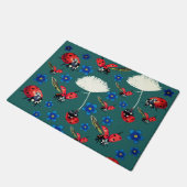 Ladybugs en bloemen Deur Deurmat (Schuin)