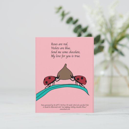 Ladybugs en chocolade AI-kaart Feestdagenkaart (Staand voorkant)