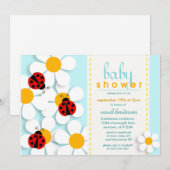 Ladybugs en Daisies Baby Shower-uitvindingen Kaart (Voorkant / Achterkant)