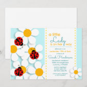 Ladybugs en Daisies Baby Shower-uitvindingen Kaart (Voorkant / Achterkant)