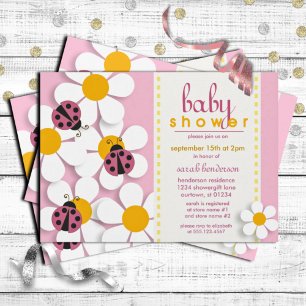 Ladybugs en Daisies Baby Shower-uitvindingen Kaart
