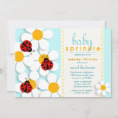 Ladybugs en Daisies Baby Sprinkle Invitations Kaart (Voorkant)