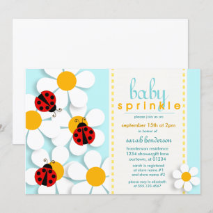 Ladybugs en Daisies Baby Sprinkle Invitations Kaart
