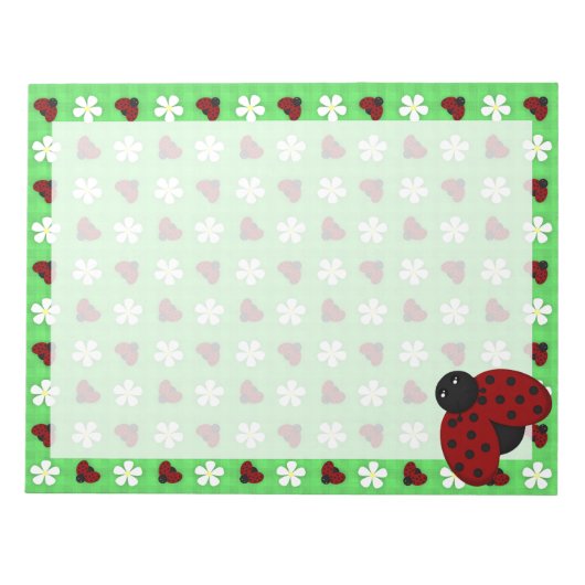 Ladybugs en Daisies Notitieblok (Voorkant)