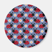 Ladybugs en Daisies Pattern Magneet (Voorkant)