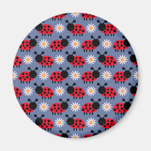 Ladybugs en Daisies Pattern Magneet