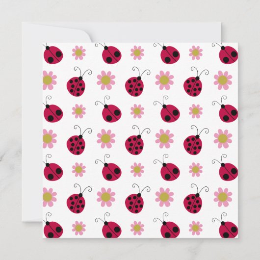 Ladybugs en Flowers Kaart (Achterkant)