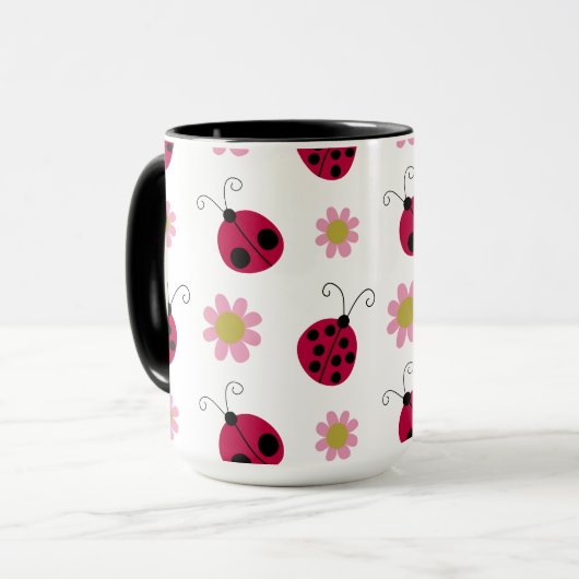 Ladybugs en Flowers Mok (Voorkant links)