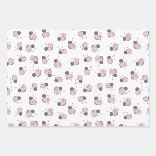 Ladybugs en lederen papierset met onmiddellijke ve inpakpapier vel (Voorkant)