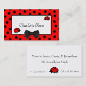 Ladybugs- en pokdots-kaart contactkaartje (Voorkant / Achterkant)