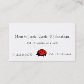 Ladybugs- en pokdots-kaart contactkaartje (Achterkant)