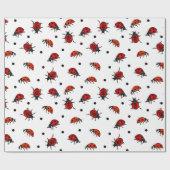 Ladybugs en Polka Dots Cute Ladybird Cadeaupapier (Vlak)