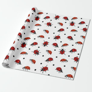 Ladybugs en Polka Dots Cute Ladybird Cadeaupapier
