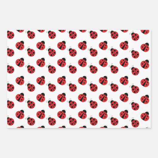 Ladybugs en Polka Dots Design Wrapping Paper Ze (Voorkant 3)
