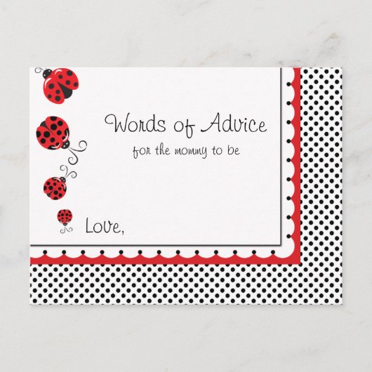 Ladybugs en Polka Dots Mam Advice Kaart (Voorkant)