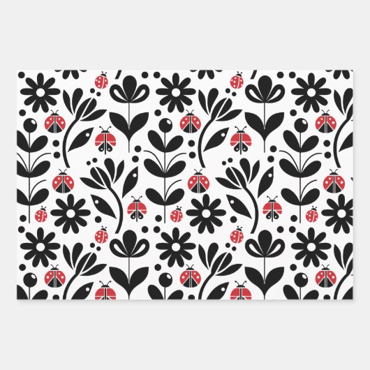 LADYBUGS EN STROMEN INPAKPAPIER VEL (Voorkant 3)