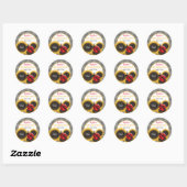 Ladybugs en Sunflower Birthday Party Dank u Ronde Sticker (Vel)
