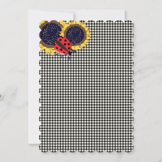 Ladybugs en zonnebloemen Het is een meisje Baby sh Kaart (Achterkant)