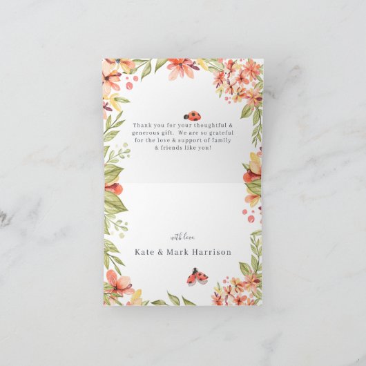 Ladybugs| Firenze van het voorjaar Bedankkaart (Binnen)