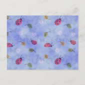 Ladybugs Flowers en Leaves Briefkaart (Voorkant)