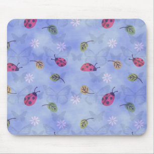 Ladybugs Flowers en Leaves Muismat