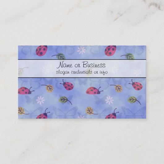 Ladybugs Flowers en Leaves Visitekaartje (Voorkant)