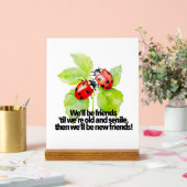Ladybugs friendship quote funny Anniversary BFF Acryl Bord (Huwelijk)