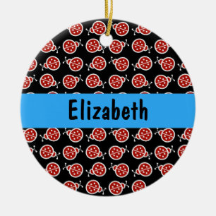 Ladybugs gepersonaliseerde versiering keramisch ornament