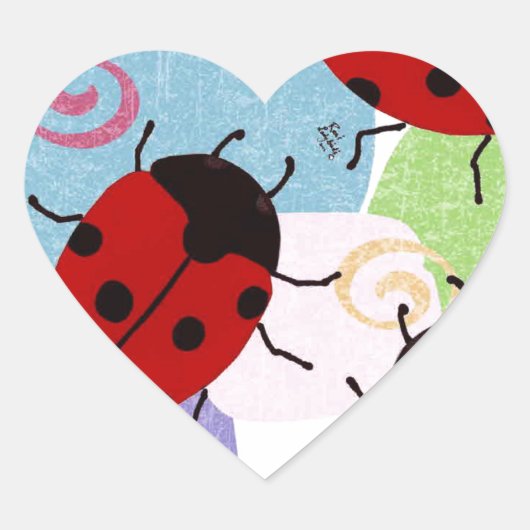 LADYBUGS HART STICKER (Voorkant)