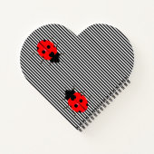 Ladybugs Heart Spiral Design Custom School Notitieboek (Achterkant)