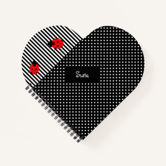 Ladybugs Heart Spiral Design Custom School Notitieboek
