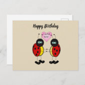 Ladybugs houden handen in elkaar briefkaart (Voorkant / Achterkant)