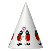 Ladybugs houden handen in elkaar feesthoedjes (Links)